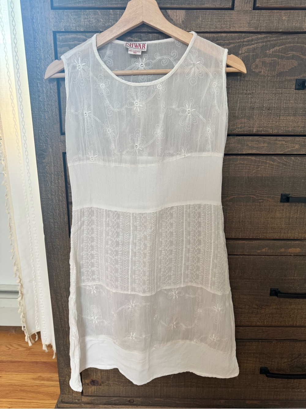 Vintage BohoWomen’s White Lacey Viscose Swim Cover-Up Dress